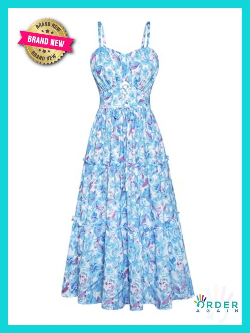 Spaghetti Strap Floral Maxi Dress Boho Flowy Summer Beach Vacation